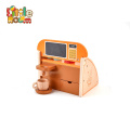 Educational Kids Breakfast Dinner Coffee Maker Toy,Wooden Kitchen  Play Set Toy